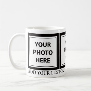 Caneca De Café Carregar 3 Fotos e Adicionar Texto - Personalizar
