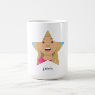 Caneca De Café Carregue seu Superstar, Forma Estrela