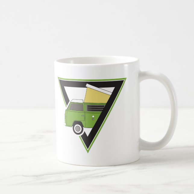 Caneca De Café carrinha de campista verde clássico triangular (Direita)