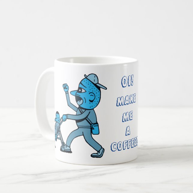 Caneca De Café Carrinho de Bebê. (Frente Esquerda)