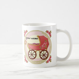 Caneca De Café Carrinho de Bebê Menina