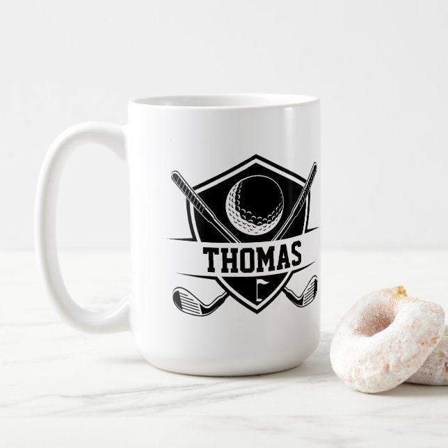 Caneca De Café Carrinho de Golfe Personalizado (Com Donut)