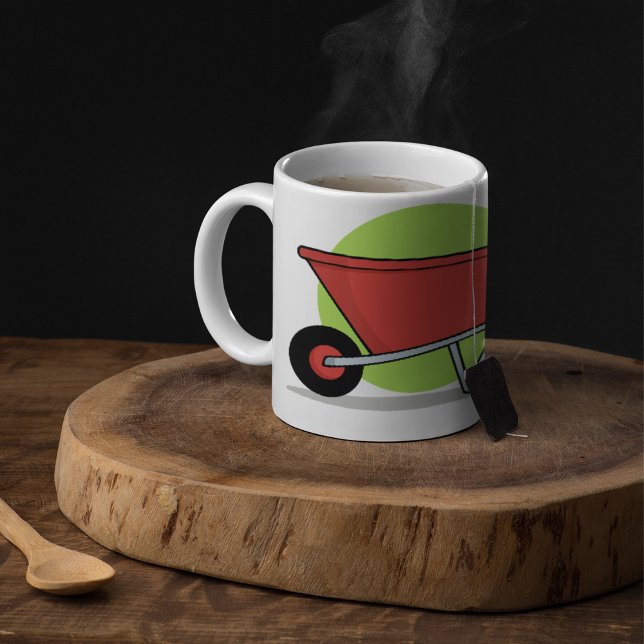 Caneca De Café Carrinho de Jardim em Rodas Vermelhas (Criador carregado)