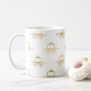 Caneca De Café Carris Dorados Cinderela Princesa Magia Real