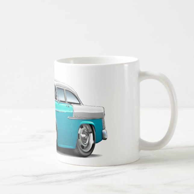 Caneca De Café Carro 1955 Turquesa-Branco de Chevy Belair (Direita)