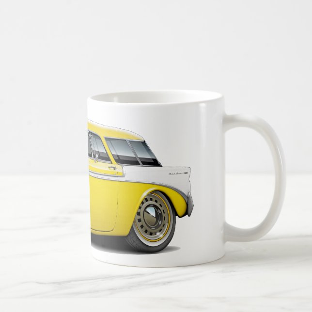 Caneca De Café Carro 1956 Amarelo-Branco do nómada (Direita)