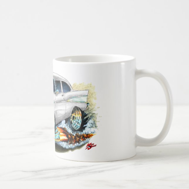 Caneca De Café Carro 1957 branco de Chevy 150-210 (Direita)