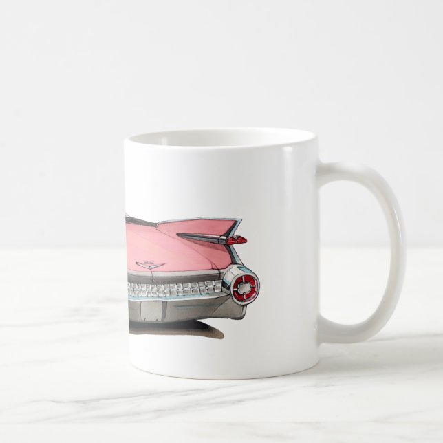 Caneca De Café Carro 1959 cor-de-rosa do cadillac (Direita)