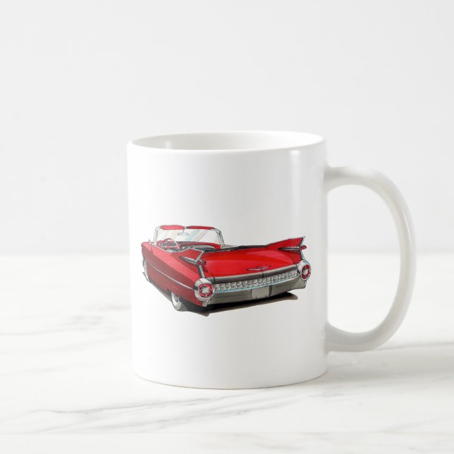 Caneca De Café Carro 1959 do vermelho do cadillac (Direita)