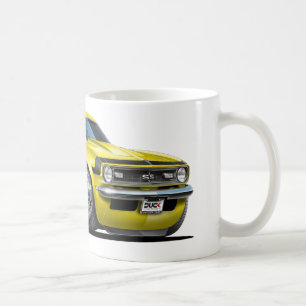 Caneca De Café Carro 1968 Amarelo-Preto de Camaro
