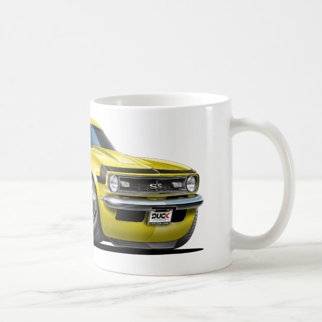 Caneca De Café Carro 1968 Amarelo-Preto de Camaro (Direita)