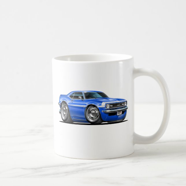 Caneca De Café Carro 1968 Azul-Branco de Camaro (Direita)