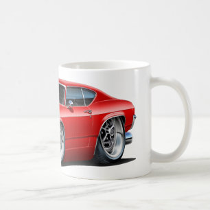 Caneca De Café Carro 1968 branco vermelho de Chevelle