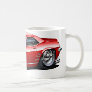 Caneca De Café Carro 1969 Vermelho-Preto de Camaro