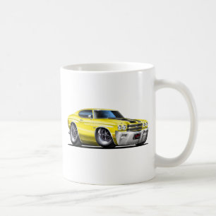 Caneca De Café Carro 1970 Amarelo-Preto de Chevelle
