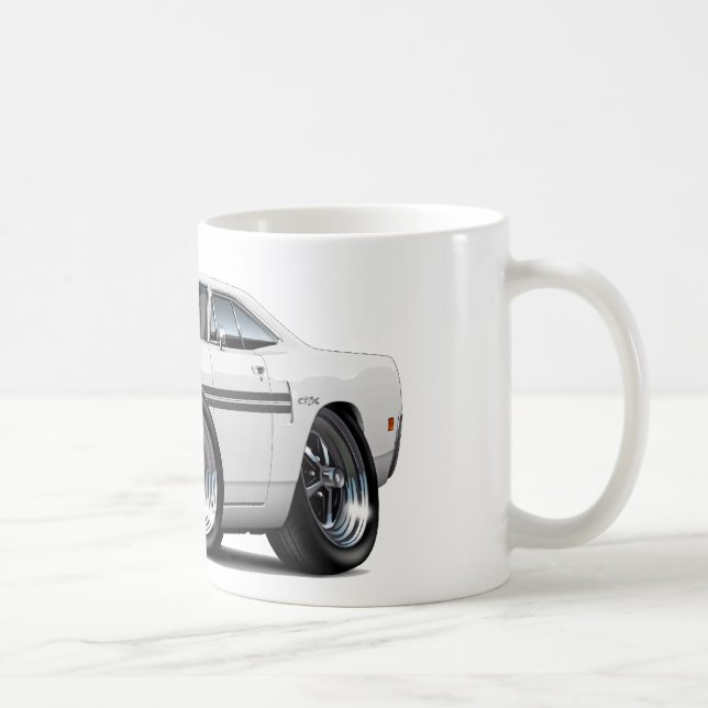 Caneca De Café Carro 1970 Branco-Preto de Plymouth GTX (Direita)