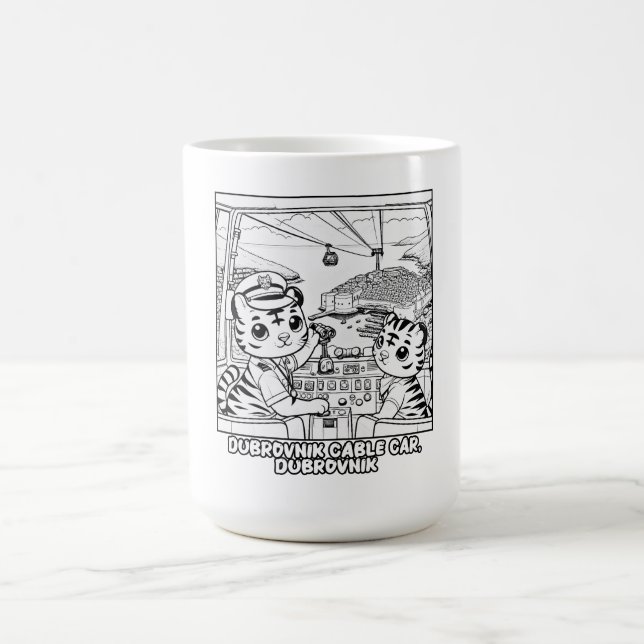 Caneca De Café Carro a Cabo Kawaii Tiger Dubrovnik - Cartoon Boni (Centro)
