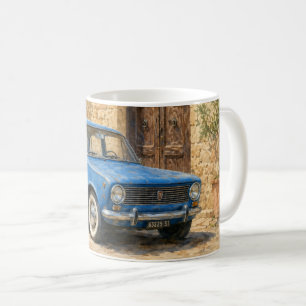 Caneca De Café Carro Antigo em Rua Rústica