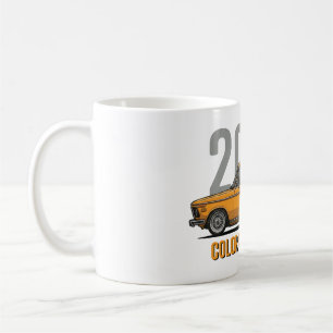 Caneca De Café Carro Clássico BMW 2002 Laranja Colorado