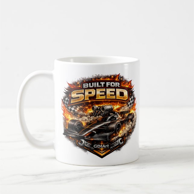 Caneca De Café Carro - CONSTRUÍDO PARA VELOCIDADE (Esquerda)