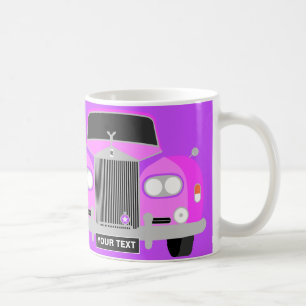 CANECA DE CAFÉ CARRO COR-DE-ROSA LUXUOSO PERSONALIZADO COSTUME DA