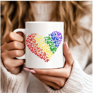 Caneca De Café Carro da borboleta do orgulho - Cores do sinalizad
