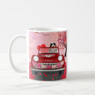Caneca De Café Carro de Condução de Hound Basset com Dia de os na