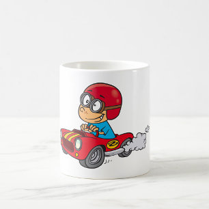 Caneca De Café Carro de Corrida Vermelha guiando