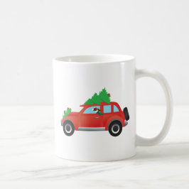 Caneca De Café Carro de Natal para Circulação de Setores Vermelho