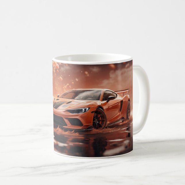 Caneca De Café Carro desportivo de corridas (Frente Esquerda)