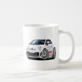 Caneca De Café Carro do branco de Fiat 500 Abarth