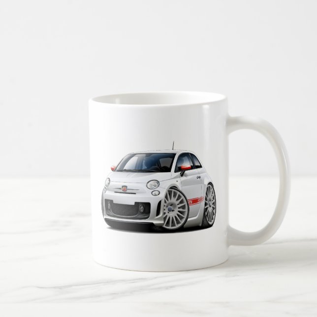 Caneca De Café Carro do branco de Fiat 500 Abarth (Direita)
