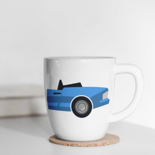 Caneca De Café Carro Esportivo Convertível Estilizado com nome