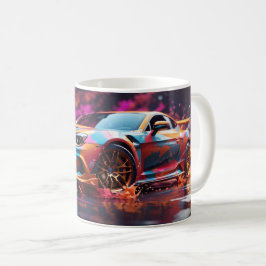 Caneca De Café Carro Esportivo de Arte Digital à Deriva Rápida