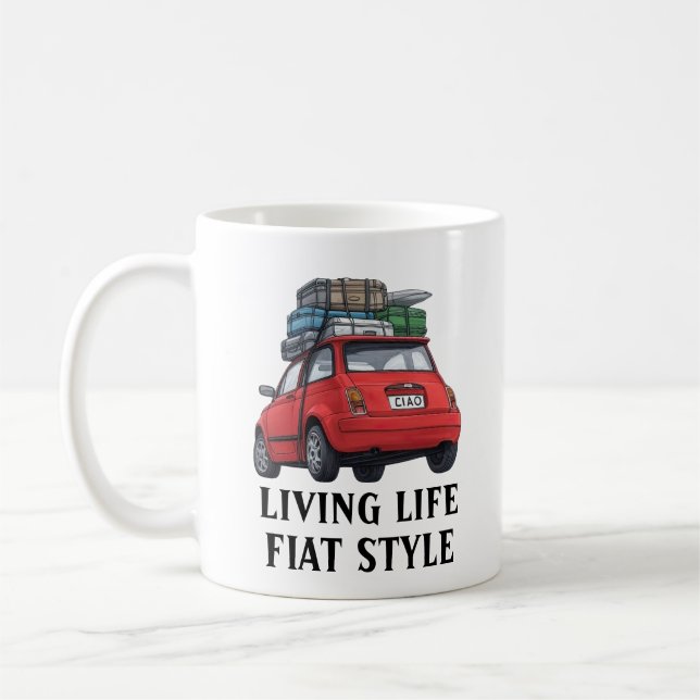 Caneca De Café Carro Fiat Vermelho (Esquerda)