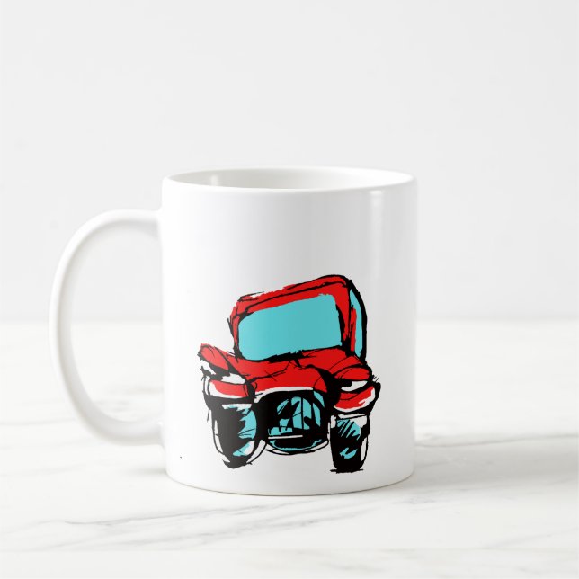 Caneca De Café Carro Vermelho (Esquerda)