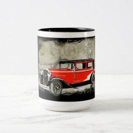 caneca de café carro vintage