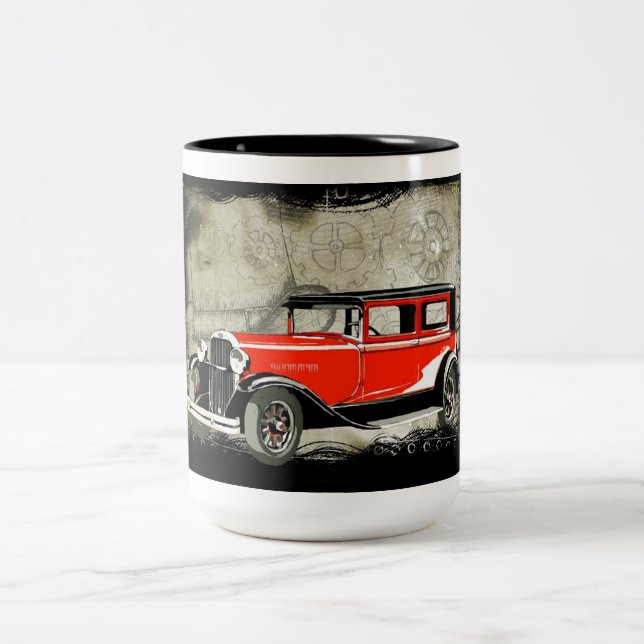 caneca de café carro vintage (Centro)
