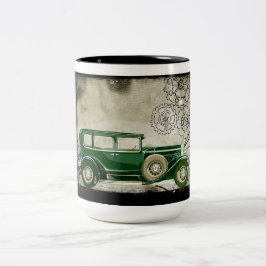 caneca de café carro vintage