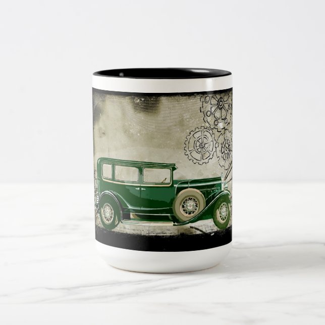 caneca de café carro vintage (Centro)