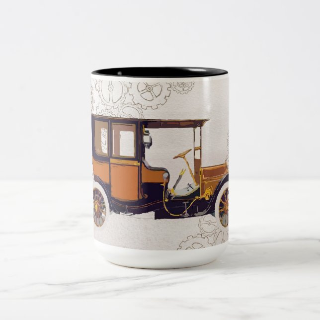 caneca de café carro vintage (Centro)
