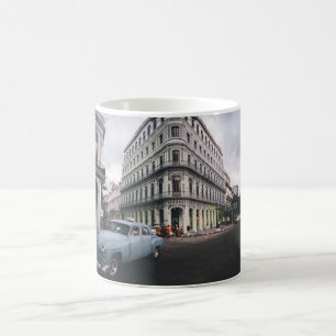 Caneca De Café Carro vintage Clássico Azul Cityscape