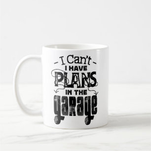 Caneca De Café Carro vintage Engraçado Eu Tenho Planos Na Garagem