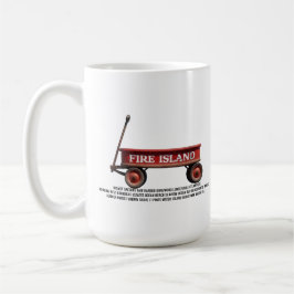 Caneca De Café Carroça vermelha retrô da ilha de Fire Island prai
