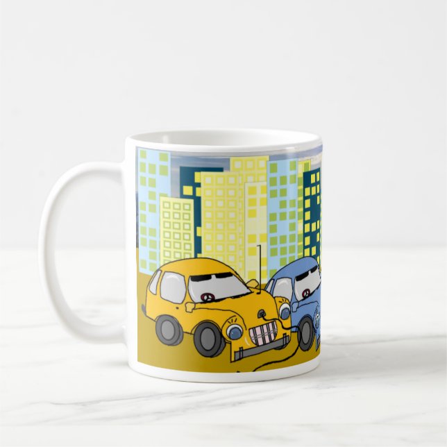 Caneca De Café Carros Híbridos Plug In de Desenho Animado  (Esquerda)