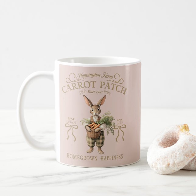 Caneca De Café Carrot Patch Bunny Farmer (Com Donut)