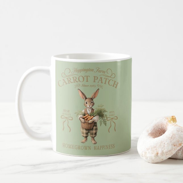 Caneca De Café Carrot Patch Bunny Farmer (Com Donut)