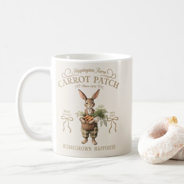 Caneca De Café Carrot Patch Bunny Farmer (Com Donut)