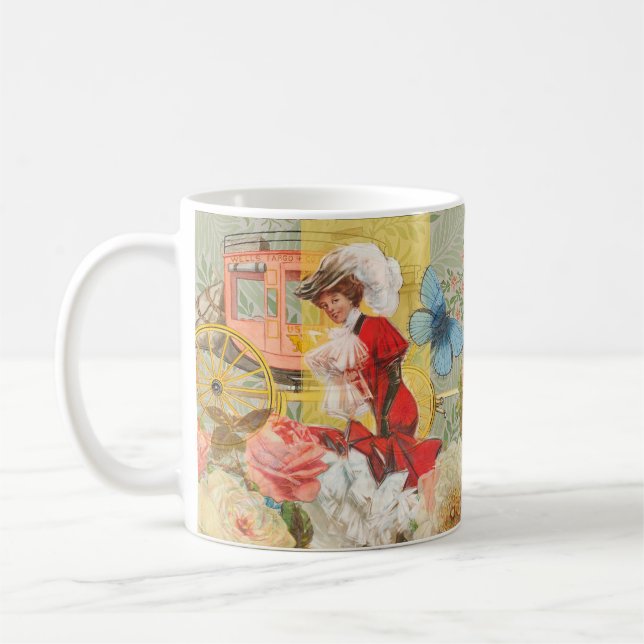 Caneca De Café Carruagem de diversão da mulher vitoriana (Esquerda)