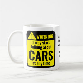 Caneca De Café Cars Funny Personalized Warning